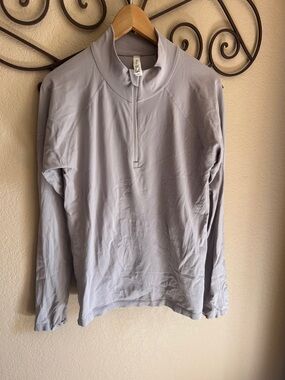 Athleta Light Gray Half-Zip Pullover